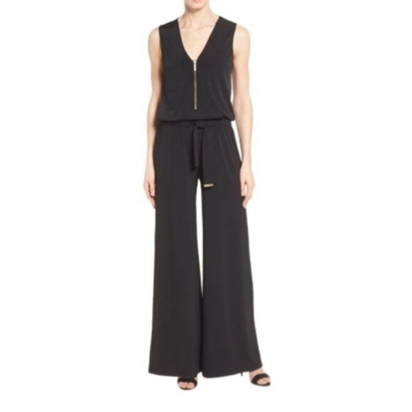 Michael Kors black classy wide leg sleeveless jumpsuit romper. - Picture 1 of 11